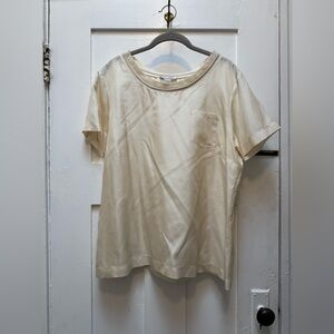 Banana Republic silk t-shirt | Cream color | Size XL